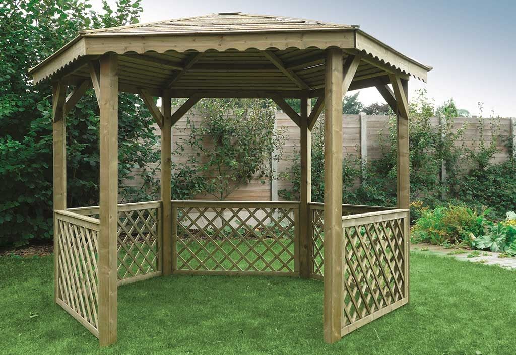 Solid Kiosque Hexagonal Bois Gardanne 352x305cm