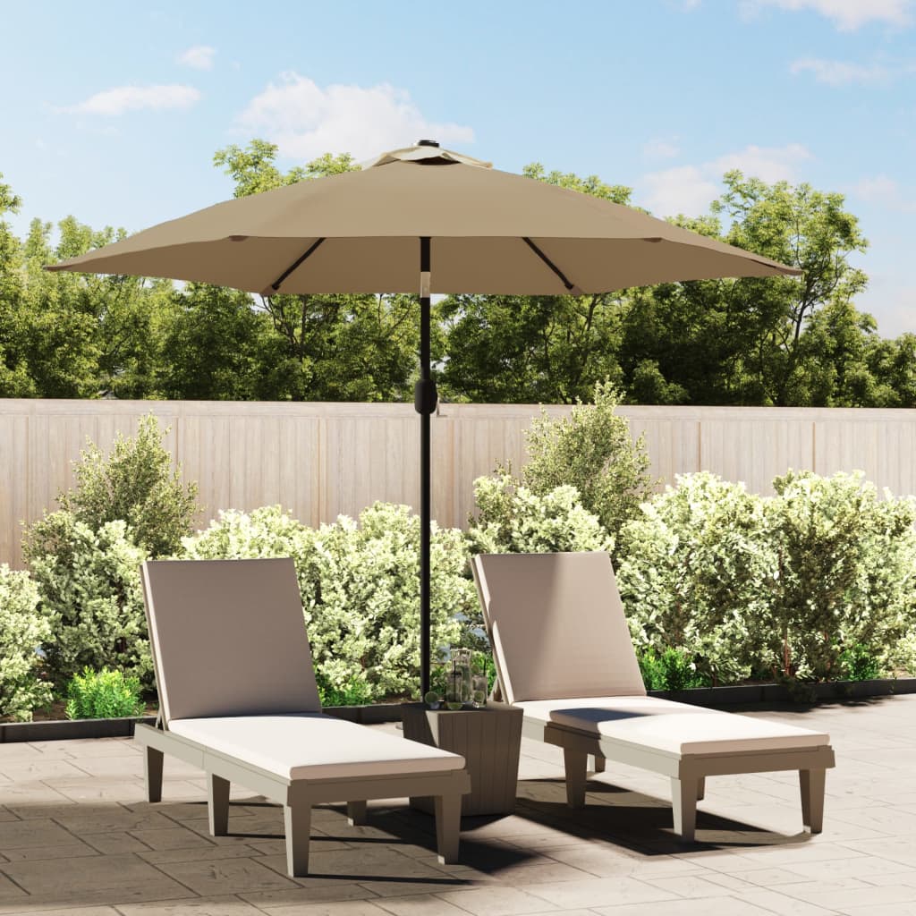 vidaXL Outdoor Parasol with Metal Pole 300 cm Taupe