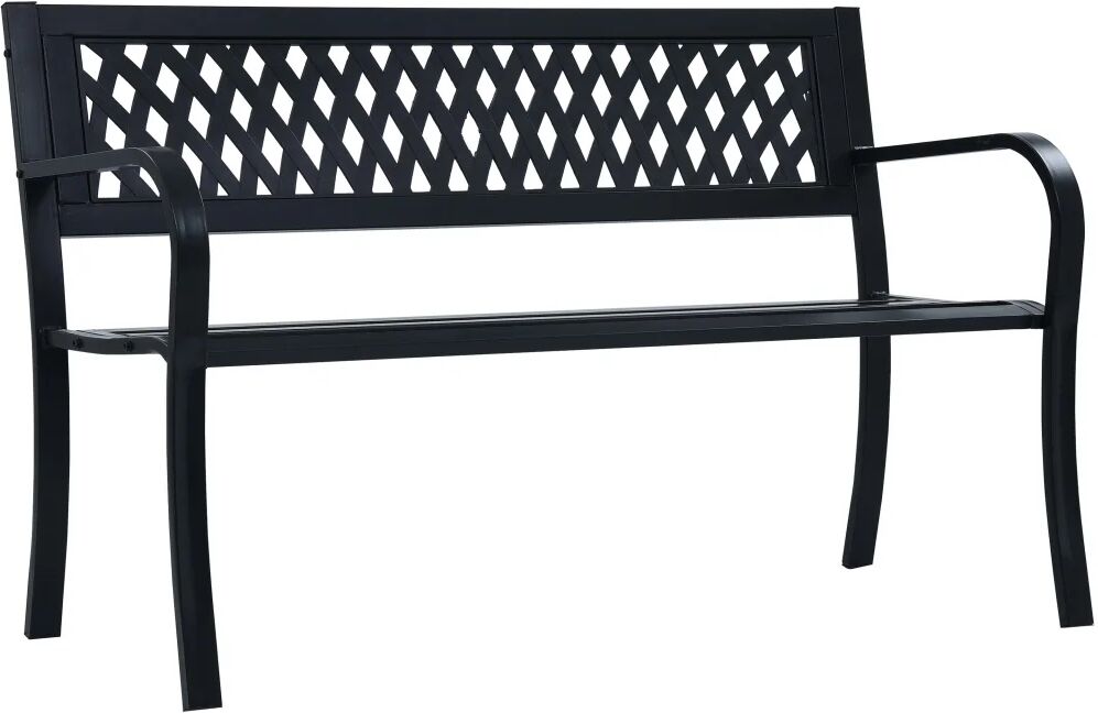 vidaXL Garden Bench 125 cm Black Steel