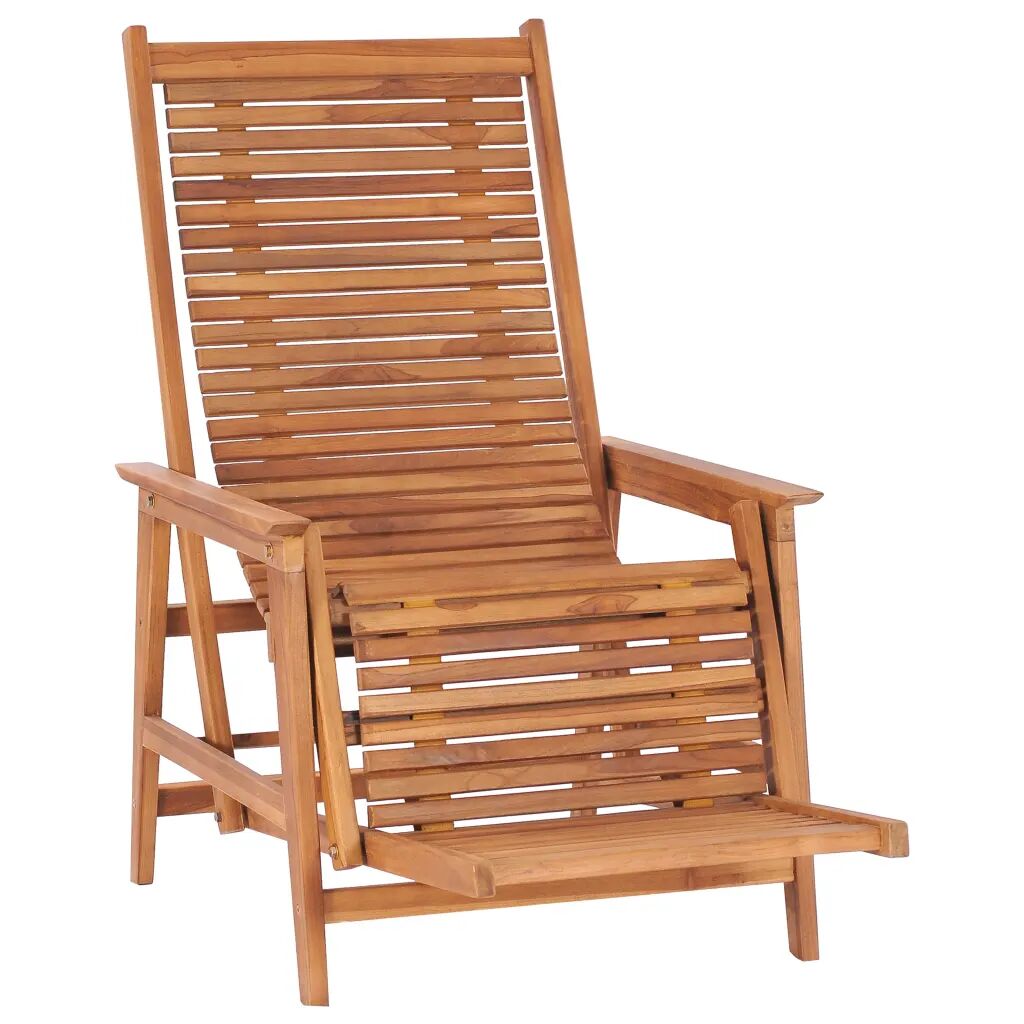 vidaXL Garden Lounge Chair with Footrest Solid Teak Wood