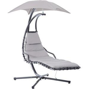 Outsunny Sdraio da Giardino Donsolo Sospeso da Esterno Relax Chaise Longue di Lusso con Tettuccio, Grigio Aosom.it