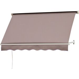 Outsunny Tenda da Sole a Caduta con Rullo Avvolgibile e Angolazione Regolabile 0-120°, 180×70cm, Marrone