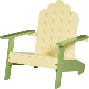 Outsunny Sedia per Bambini da Giardino Adirondack in Legno di Pino, Seduta Ergonomica con Braccioli 51x50x52.5cm Verde