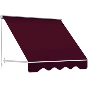 Outsunny Tenda da Sole a Caduta con Rullo Avvolgibile e Angolazione Regolabile 0-120°, 180×70cm, Rosso