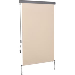 Outsunny Tenda Avvolgibile Parasole con Manovella, Installazione a Muro o Soffitto, 120x200cm, Beige