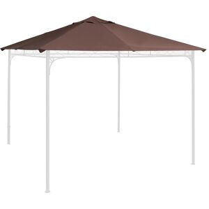 Outsunny Tetto di Ricambio 3x3m, Telo Sostitutivo per Gazebo da Giardino in Poliestere con Foro di Ventilazione, Color caffè