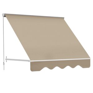 Outsunny Tenda da Sole a Caduta con Rullo Avvolgibile e Angolazione Regolabile 0-120°, 180×70cm, Beige
