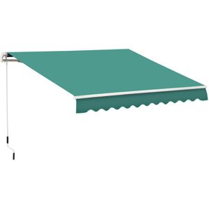 Outsunny Tenda da Sole Avvolgibile a Caduta con Manovella, in Alluminio e Poliestere, 295x245cm, Verde Scuro