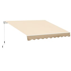 Outsunny Tenda da Sole Avvolgibile a Caduta Manuale per Porte e Finestre, in Alluminio e Poliestere Anti-UV, 300x245cm, Beige