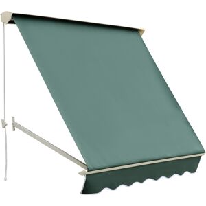 Outsunny Tenda da Sole a Caduta con Rullo Avvolgibile e Angolazione Regolabile 0-120°, 180x70cm, Verde