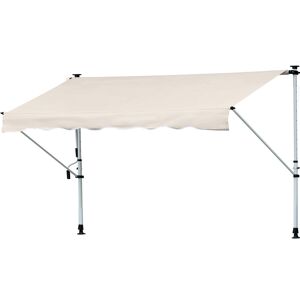 Outsunny Tenda da Sole a Bracci con Manovella, Struttura Telescopica in Metallo e Parasole in Poliestere 400x120cm Kaki