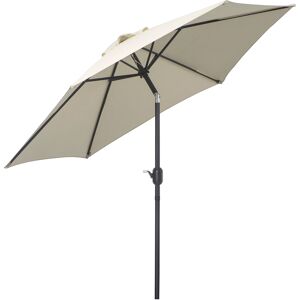 Outsunny Ombrellone da Giardino Inclinabile, Apertura a Manovella, Ø2.7x2.35m Beige