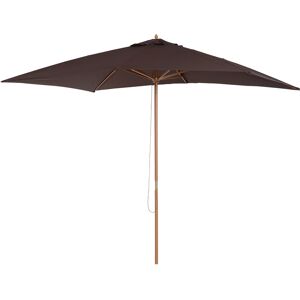 Outsunny Ombrellone Esterna da Giardino Parasole Impermeabile in Legno 2x2.95x2.55m Marrone