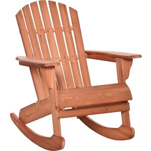 Outsunny Sedia Adirondack in Legno, Sedia a Dondolo per Giardino ed Esterni Impermeabile, 77x94x97cm Teak