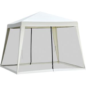 Outsunny Gazebo da Giardino o Esterno Impermeabile con Zanzariere Tendone in Poliestere 3 x 3 x 2.45 m Beige Aosom.it