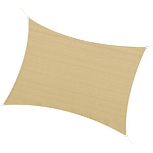 Outsunny Vela Ombreggiante Rettangolare 4x3m, Beige, in HDPE con Kit Montaggio e Borsa Viaggio, Ideale per Giardino e Terrazzo