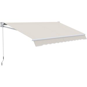 Outsunny Tenda da Sole a Bracci Regolabile 5°-35° in Alluminio e Poliestere, 200x295 cm, Crema