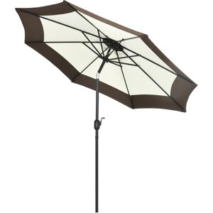 Outsunny Ombrellone da Giardino in Poliestere e Metallo a 8 Stecche con Tettuccio Inclinabile, Ø265x243 cm