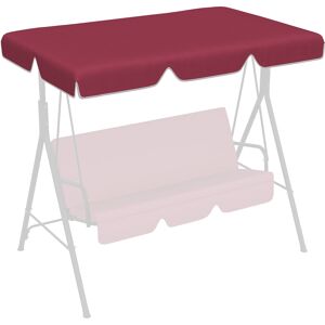 Outsunny Tettuccio di Ricambio per Dondolo in Poliestere con Protezione UV50+, 192x144cm, Rosso