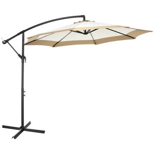 Outsunny Ombrellone da Giardino a Braccio in Acciaio e Poliestere con Base a Croce e Presa d'Aria, Ø295x194 cm