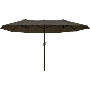 Outsunny Ombrellone Parasole da Giardino Esterno Tessuto Poliestere 4.6 x 2.4m Grigio