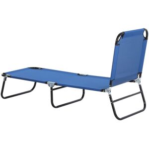 Outsunny Lettino da Giardino con Schienale Regolabile in 5 Posizioni, in Acciaio e Tessuto Oxford, 188x56x28 cm, Blu