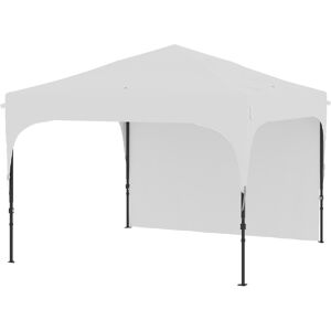 Outsunny Gazebo da Giardino 3x3 m ad Altezza Regolabile su 3 Livelli, in Poliestere e Acciaio, Bianco