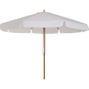 Outsunny Ombrellone da Giardino con Doppio Tettuccio, in Legno di Bambù e Poliestere, Ø325x250 cm, Crema