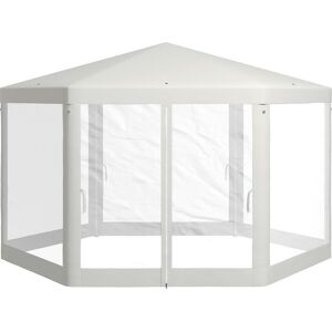 Outsunny Gazebo da Giardino Esagonale con Doppio Ingresso, in Metallo e Poliestere, 3.94x3.94x2.5 m, Crema