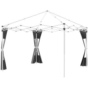 Outsunny Set 2 Pareti per Gazebo 3x6m e 3x3 m in Tessuto Oxford con Finestre e Cerniere, 295x195cm, Grigio