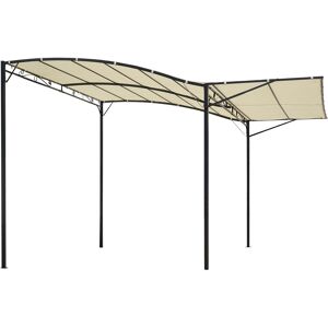 Outsunny Gazebo Pergola da Giardino in Acciaio con Copertura, Tettoia Apribile, Tessuto Beige 300x250cm   Aosom Italy