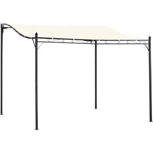 Outsunny Gazebo Pergola 3x3m da Esterno, Giardino o Terrazzo con Tenda Crema