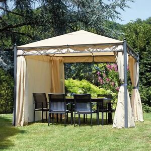 Leroy Merlin Gazebo Garden in ferro struttura grigio, copertura ecru L 300 x P 300 x H 274 cm