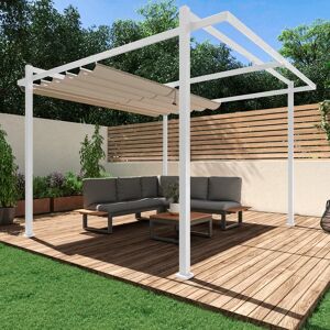 NATERIAL Pergola Equinox in acciaio e alluminio struttura bianco L 320 x P 358 x H 245 cm