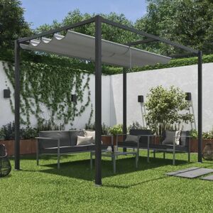 NATERIAL Pergola Horali in acciaio struttura grigio antracite L 187 x P 300 x H 223 cm