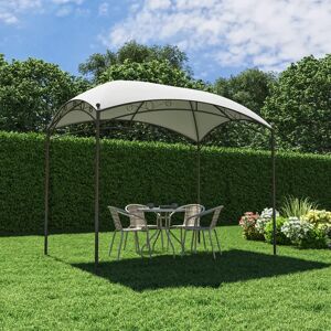 NATERIAL Gazebo Cupola occo in acciaio struttura grigio scuro, copertura bianco L 294 x P 195 x H 260 cm