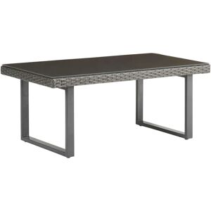 NATERIAL Tavolo da pranzo per giardino Noa in acciaio con piano in vetro antracite per 4 persone 95x50cm