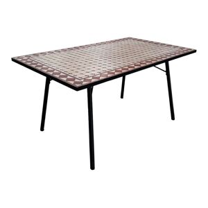 Leroy Merlin Tavolo da pranzo per giardino Mosaico in ferro con piano in inox per 6 persone 150x90cm