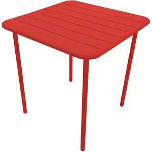 Leroy Merlin Tavolo da pranzo per giardino Cafe in acciaio con piano in alluminio rosso per 4 persone 70x70cm