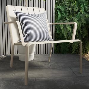 NATERIAL Sedia da giardino senza cuscino Idaho  con braccioli in alluminio con seduta in alluminio beige