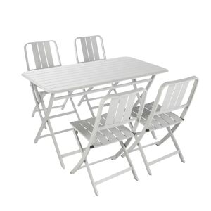 NATERIAL Tavolo da pranzo per giardino Idaho struttura e superficie in Alluminio  grigio per 4 persone 130x75cm