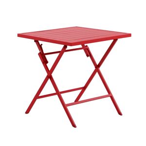 NATERIAL Tavolo da pranzo per giardino Xara struttura e superficie in Alluminio  rosso per 2 persone 71x74cm