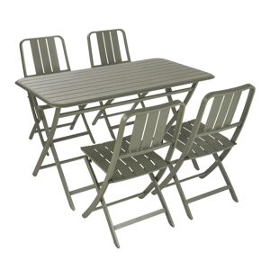 NATERIAL Tavolo da pranzo per giardino Idaho struttura e superficie in Alluminio  verde per 4 persone 130x75cm