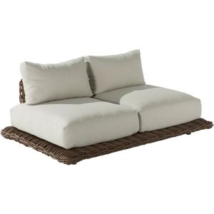 NATERIAL Divano da giardino con cuscino Maya  in alluminio e rattan sintetico, seduta in textilene beige