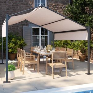 NATERIAL Gazebo Cassy in acciaio struttura grigio scuro, copertura bianco L 300 x P 300 x H 280 cm