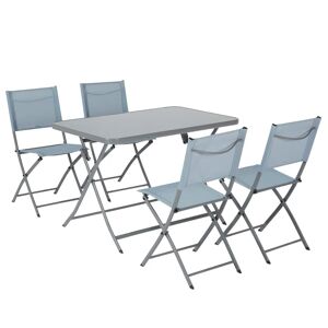 NATERIAL Set tavolo e sedie Emys  in acciaio per 4 persone,  blu