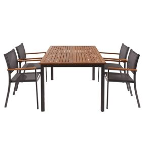 NATERIAL Set tavolo e sedie Oris  in alluminio per 4 persone,  marrone