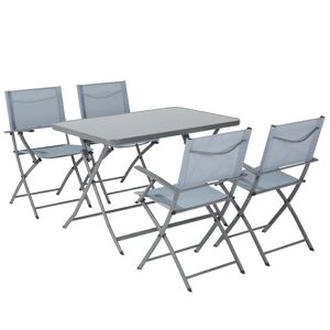 NATERIAL Set tavolo e sedie Emys  in acciaio per 4 persone,  bianco