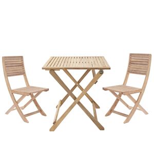 NATERIAL Set tavolo e sedie Solis  in acacia per 2 persone,  marrone