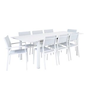NATERIAL Set tavolo e sedie Odyssea  in alluminio per 6 persone,  bianco
